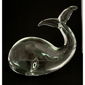 Vintage MCM Licio Zanetti Murano Glass Whale Sculpture - Signed, Italy